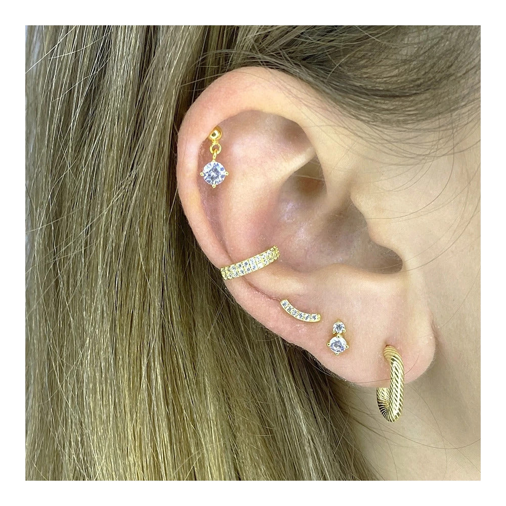 PENDIENTE RAYADO 14x10MM - PLATA 925