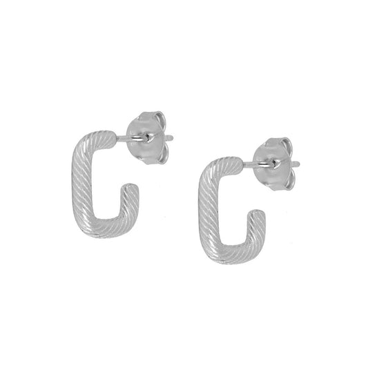 PENDIENTE RAYADO 14x10MM - PLATA 925