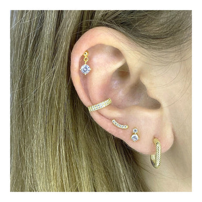 PENDIENTE RAYADO 14x10MM - PLATA 925